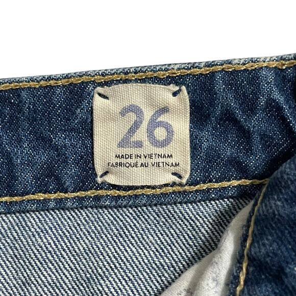 We The Free People Womens 26 Bailey Raw Hem Mini Skirt Blue Medium Wash Denim - Picture 5 of 9